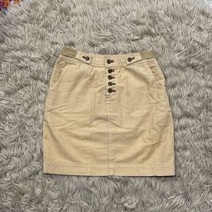 DAUGHTERS OF THE LIBERATION ANTHROPOLOGIE khaki button down skirt size 2